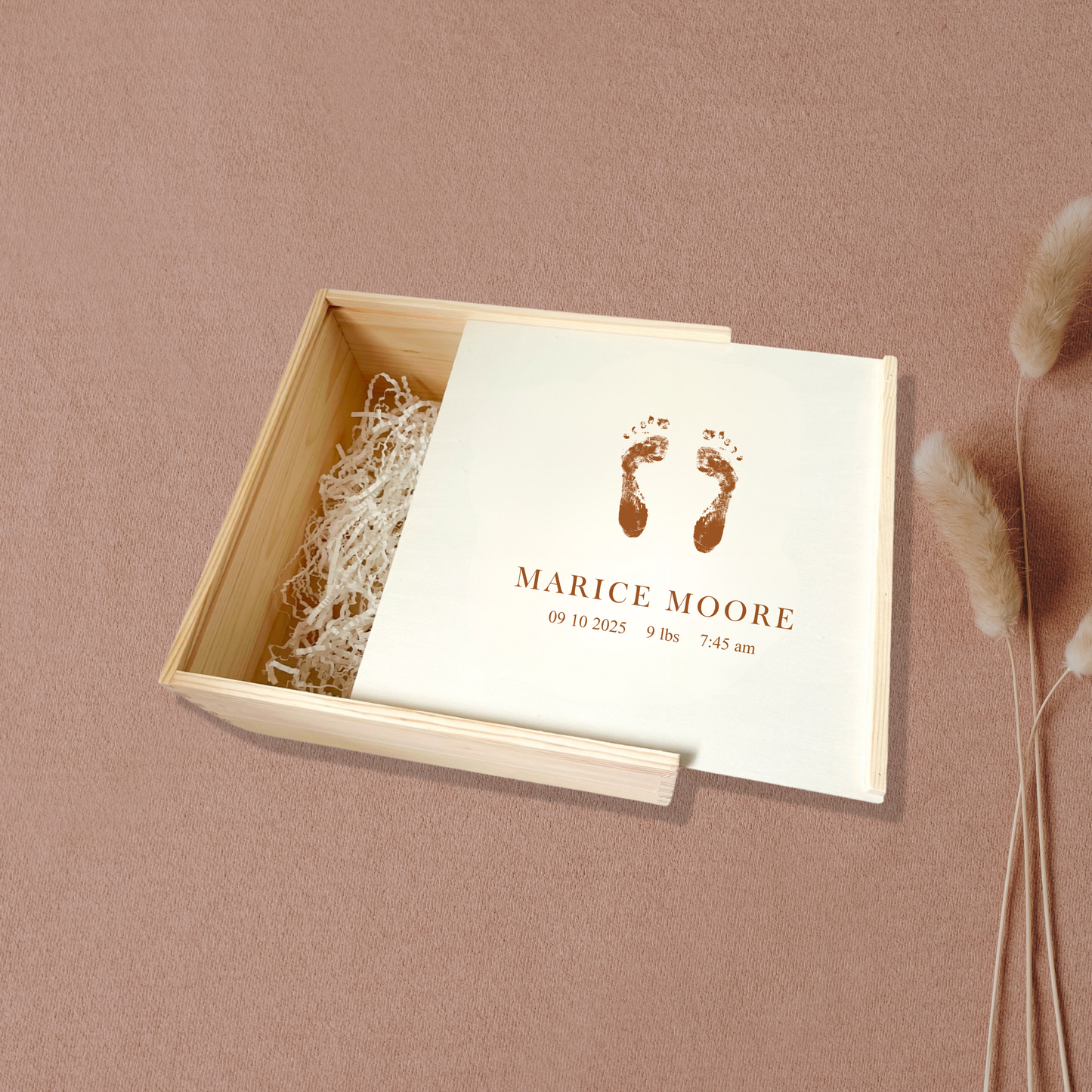 Custom Engraved Wooden Baby Keepsake Box