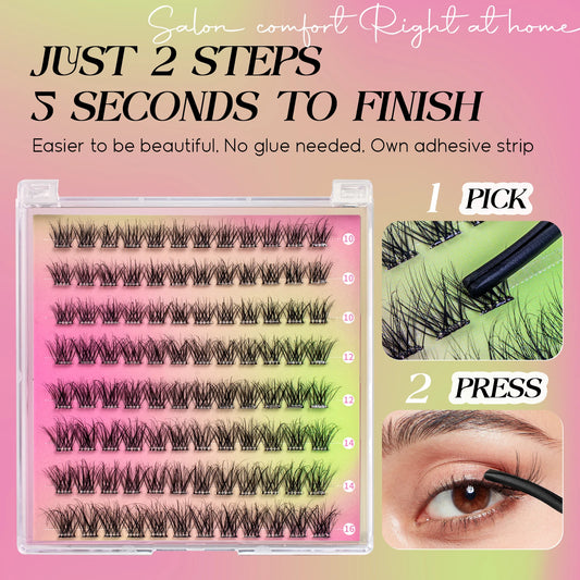 Self Adhesive Lashes - 96 No Glue Clusters
