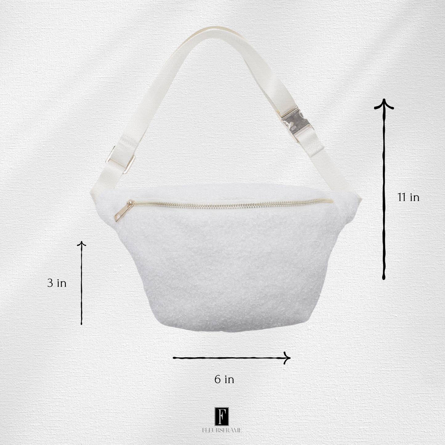Custom Bride/Wifey Chenille Patch Sherpa Belt Bag
