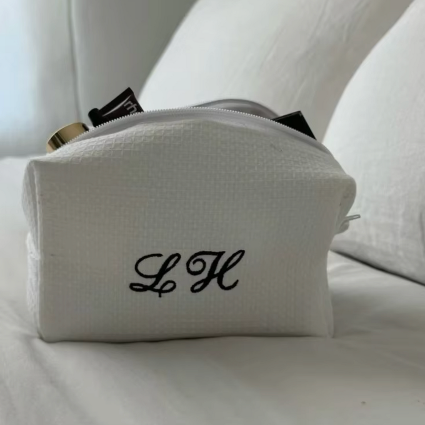Custom Embroidered Waffle Makeup Bag