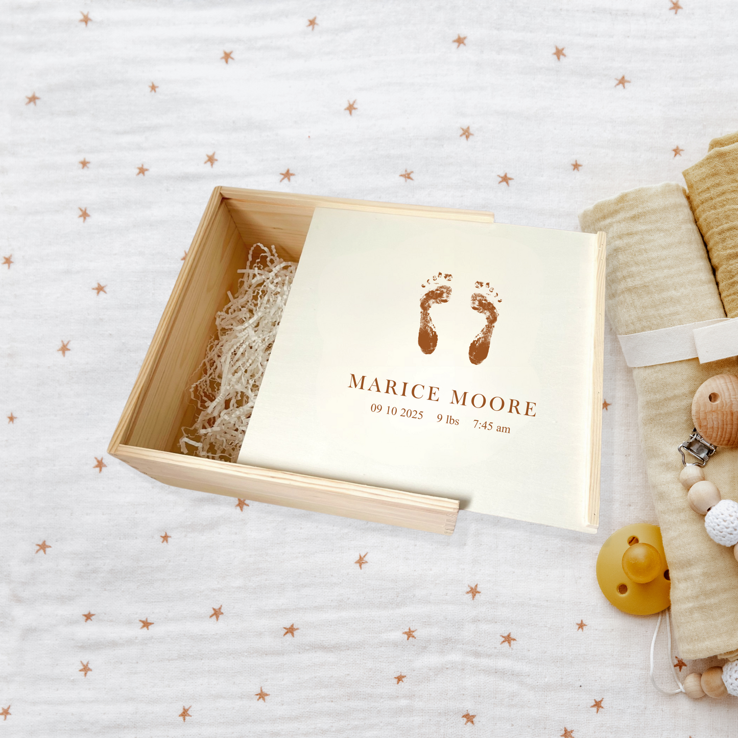 Custom Engraved Wooden Baby Keepsake Box