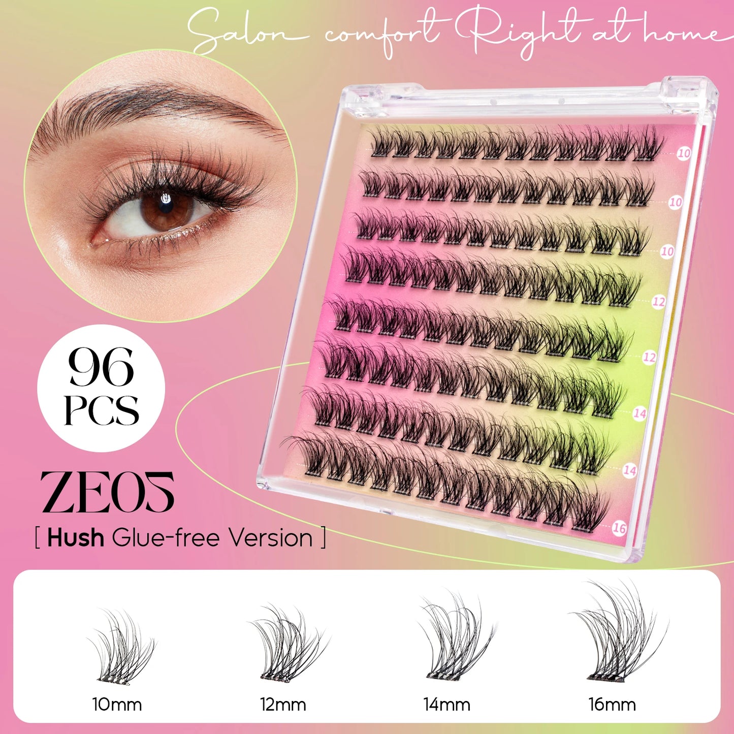 Self Adhesive Lashes - 96 No Glue Clusters